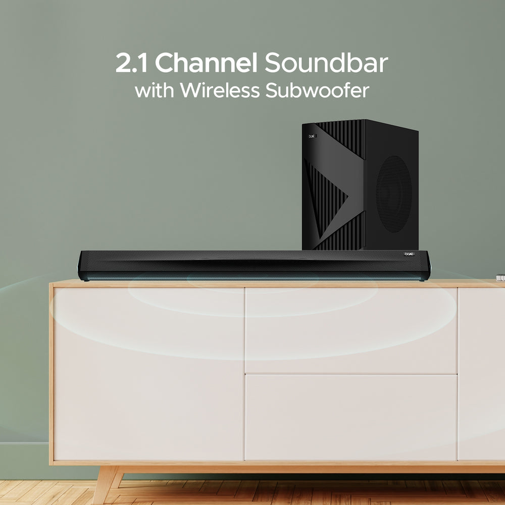 boAt Aavante Bar Theme 2.1 Channel Soundbar with Wireless Subwoofer