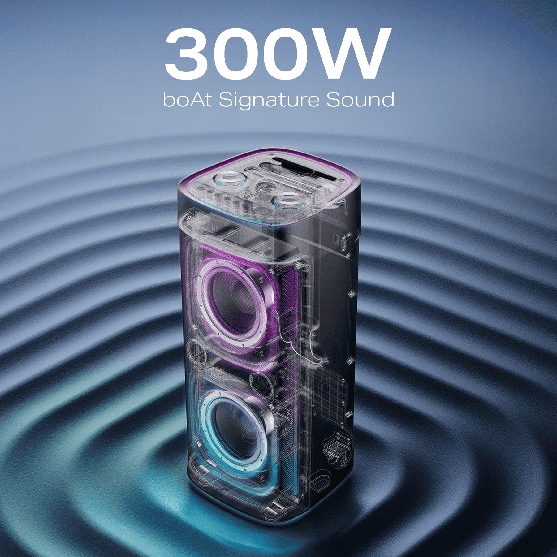 boAt PartyPal 700 | Bluetooth Speaker with 300W Sound, RGB Lights, 6 Hours Playback, Karaoke & TWS