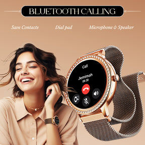 boAt Enigma R32 | Women Smartwatch with 1.32" (3.35cm) Round TFT Display, BT Calling, Luxurious Metal Body, 100+ Watch Faces