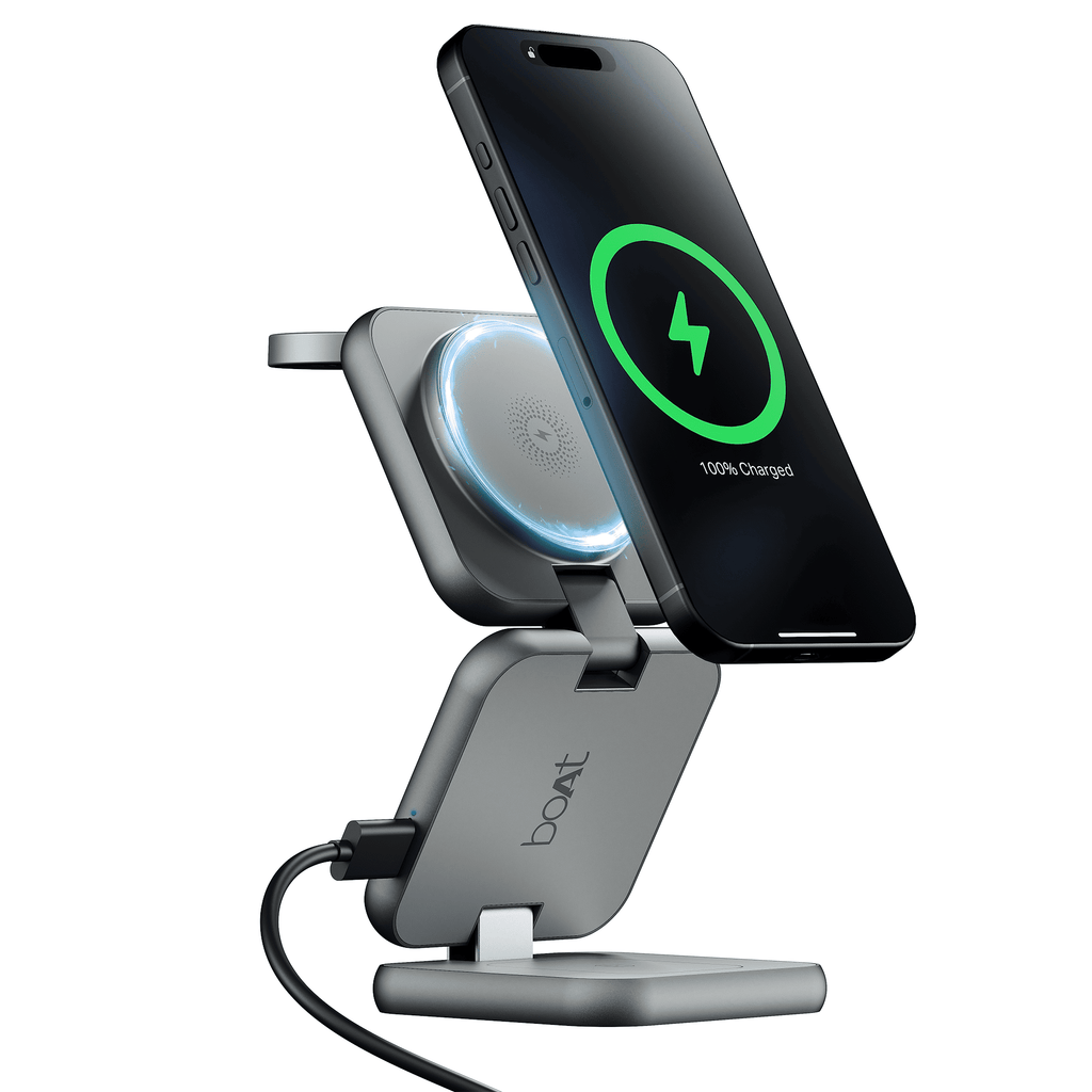Flexcharge 360 | 3-in-1 Foldable Wireless Charger with Magnetic Hold, Fast Charging & Smart Power Management