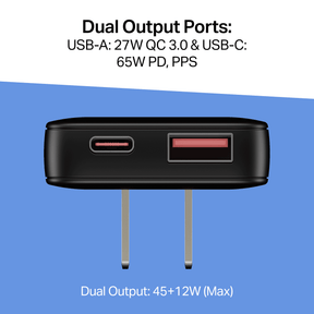 boAt 65W GaN Nano Charger | 65W Fast Charger with GaN Chip, Smart IC Protection & Dual-Port Charging