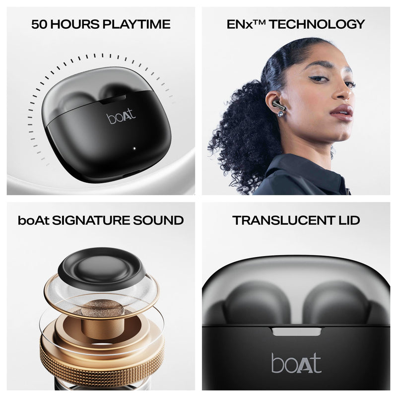 boAt Airdopes 212 True Wireless Bluetooth Earbuds with 50 Hours Playback and ENx Tech true wireless earbud price comparison image - view 5