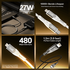 boAt Type C to L 27W Cable | Fast Charging with 480 Mbps Data Sync