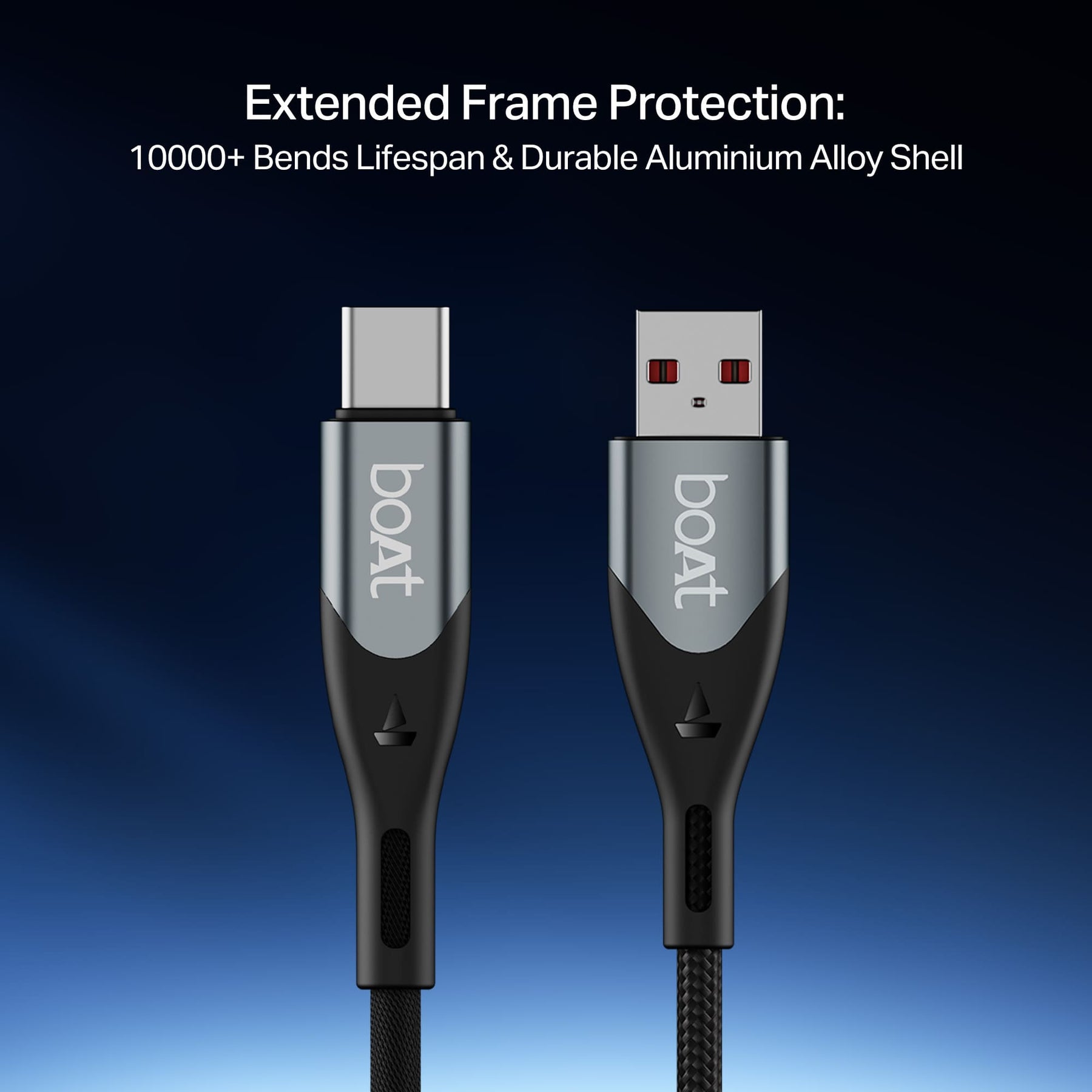 boAt Type A to C 65W Cable | Fast Charging Cable with 65W Output, 480 Mbps Data Sync & Nylon Braided Skin