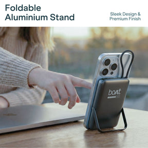 Energyshroom PB330 Pro Magnacharge | 10000mAh Qi2 Magnetic Wireless Powerbank with 15W Wireless Charging, 22.5W Wired Fast Charging & Foldable Stand