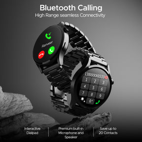 boAt Lunar Embrace | Smartwatch with 1.51" (3.83 cms) round AMOLED Display, Functional Crown, 100+ Sports Modes, IP68 rating