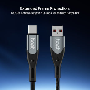 boAt Type C to C 65W Cable | Fast Charging Cable with 65W Output, 480 Mbps Data Sync & Nylon Braided Skin