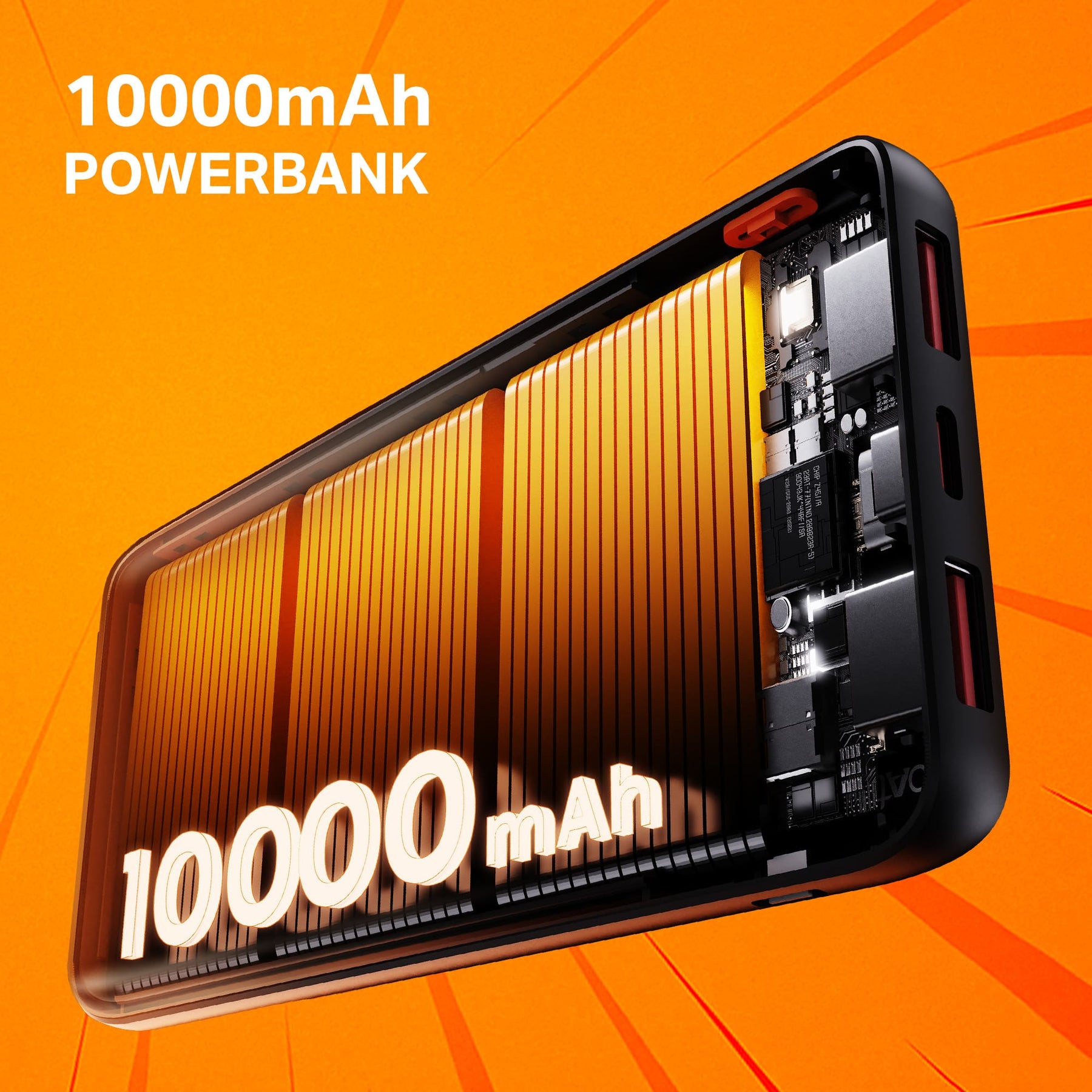 Energyshroom PB300 SPL (Naruto Edition)| Powerbank with 22.5W Fast Charging, 10,000mAh, 12-Layer Protection, 3 Output Ports