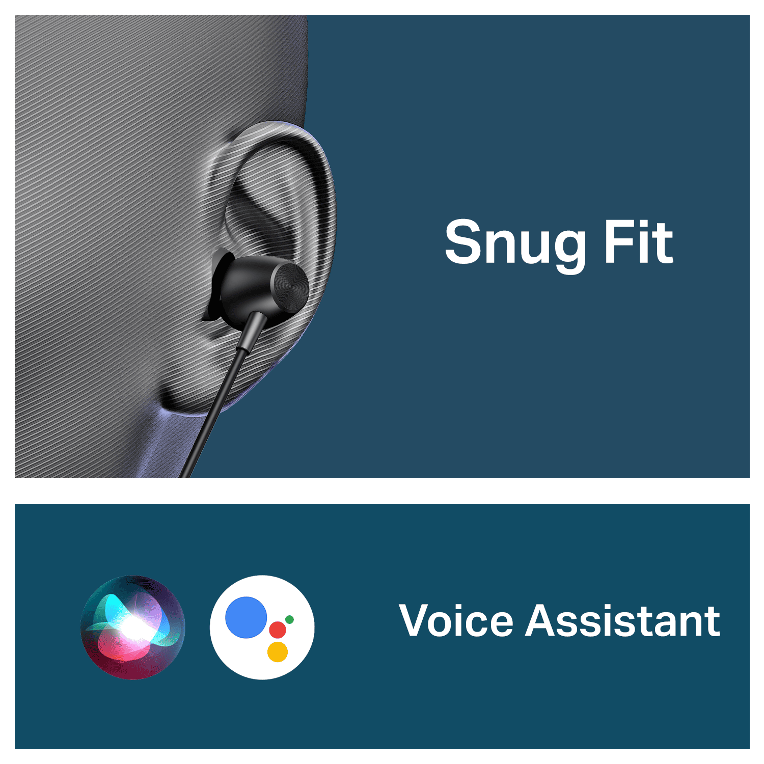 Bassheads 55 | Wired Earphones with 10mm Drivers, Metallic Buds, In-Line Mic & Lightweight Design