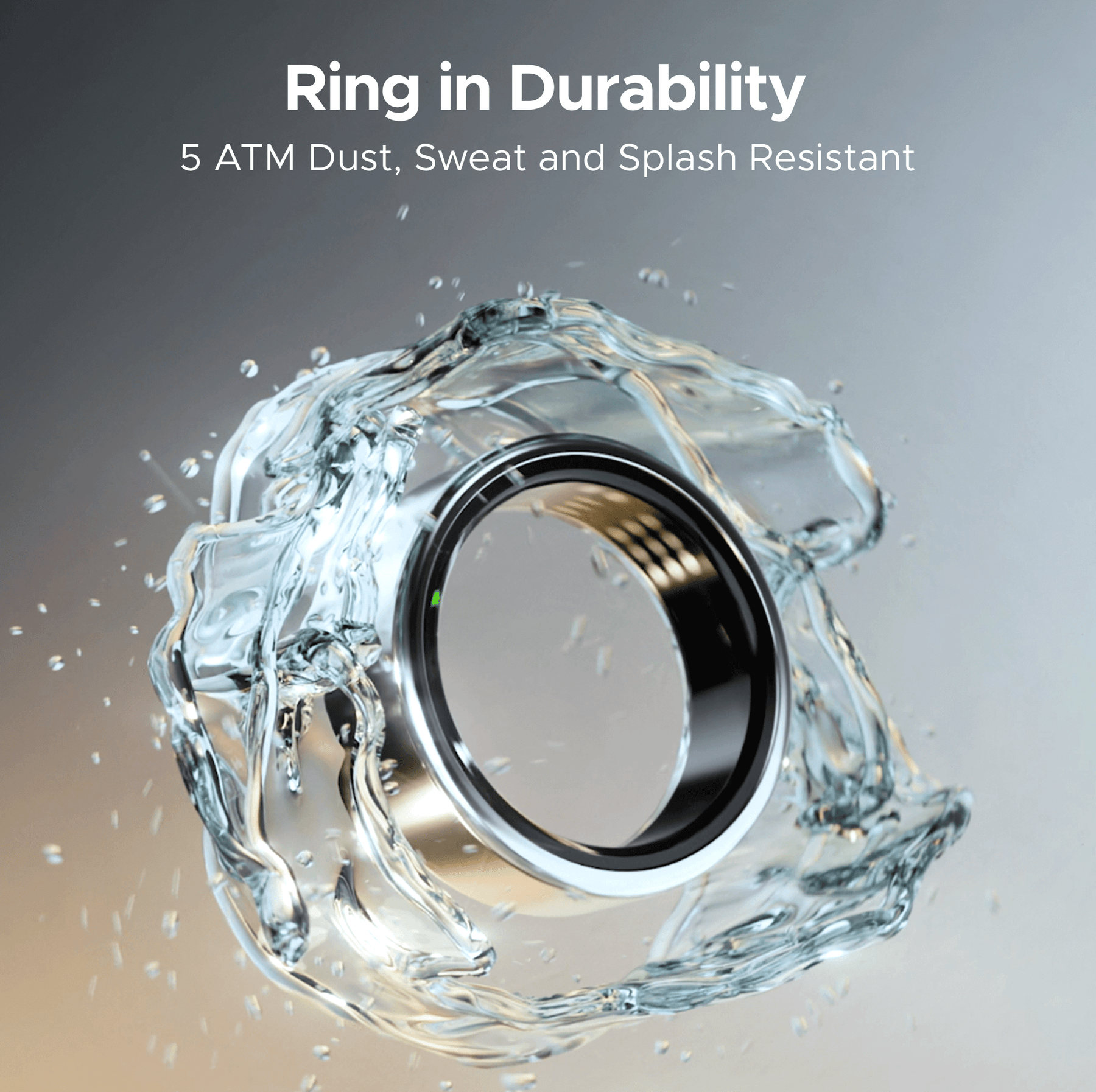 boAt Smart Ring Active | Smart Ring with Stainless Steel Design, 90% Lighter, Health Monitoring, Magnetic Charging Case