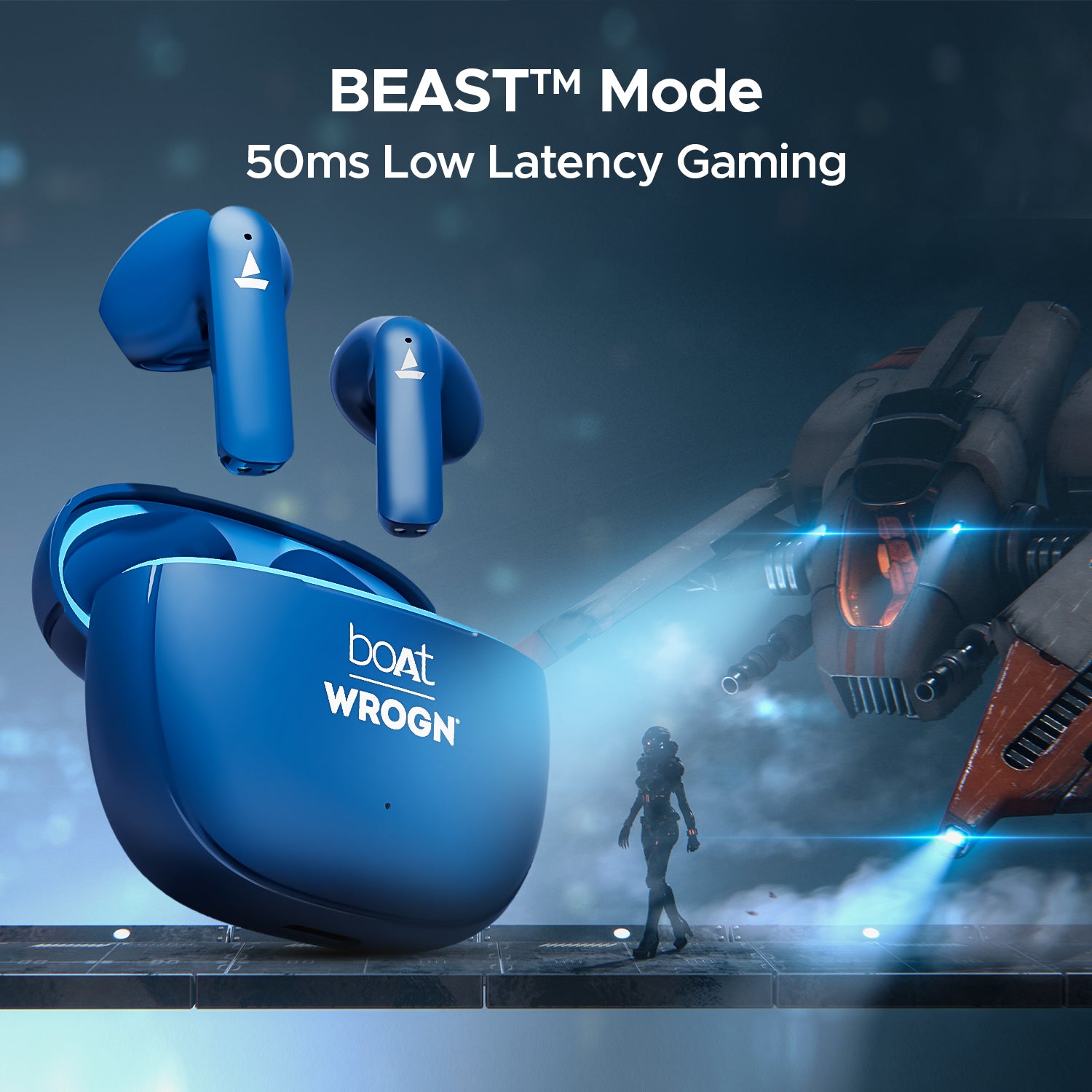 boAt Airdopes 118 Wrogn Edition| Earbuds with 10mm drivers, BEAST™ Mode for Gamers, ENx™ Technology