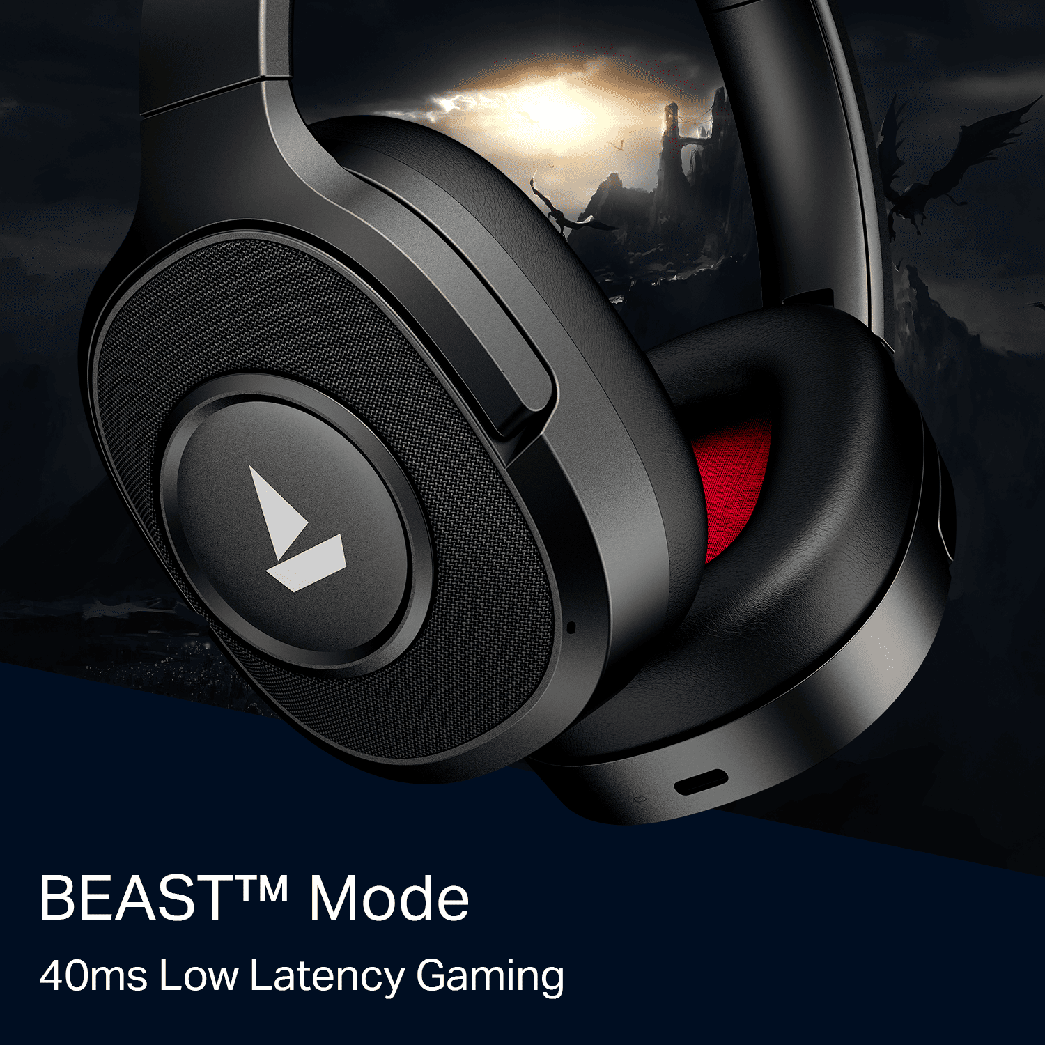 boAt Rockerz Plus 550 ANC | Wireless Headphones with 80H Playback, 40dB Hybrid ANC & boAt Signature Sound