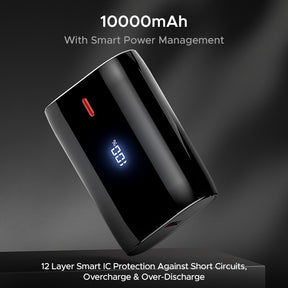 EnergyShroom PB300 Air  | 10000mAh Powerbank with 2-way 22.5W fast charging, LED battery display, 12 Layer Smart IC Protection