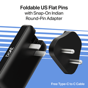 boAt 65W GaN Nano Charger | 65W Fast Charger with GaN Chip, Smart IC Protection & Dual-Port Charging