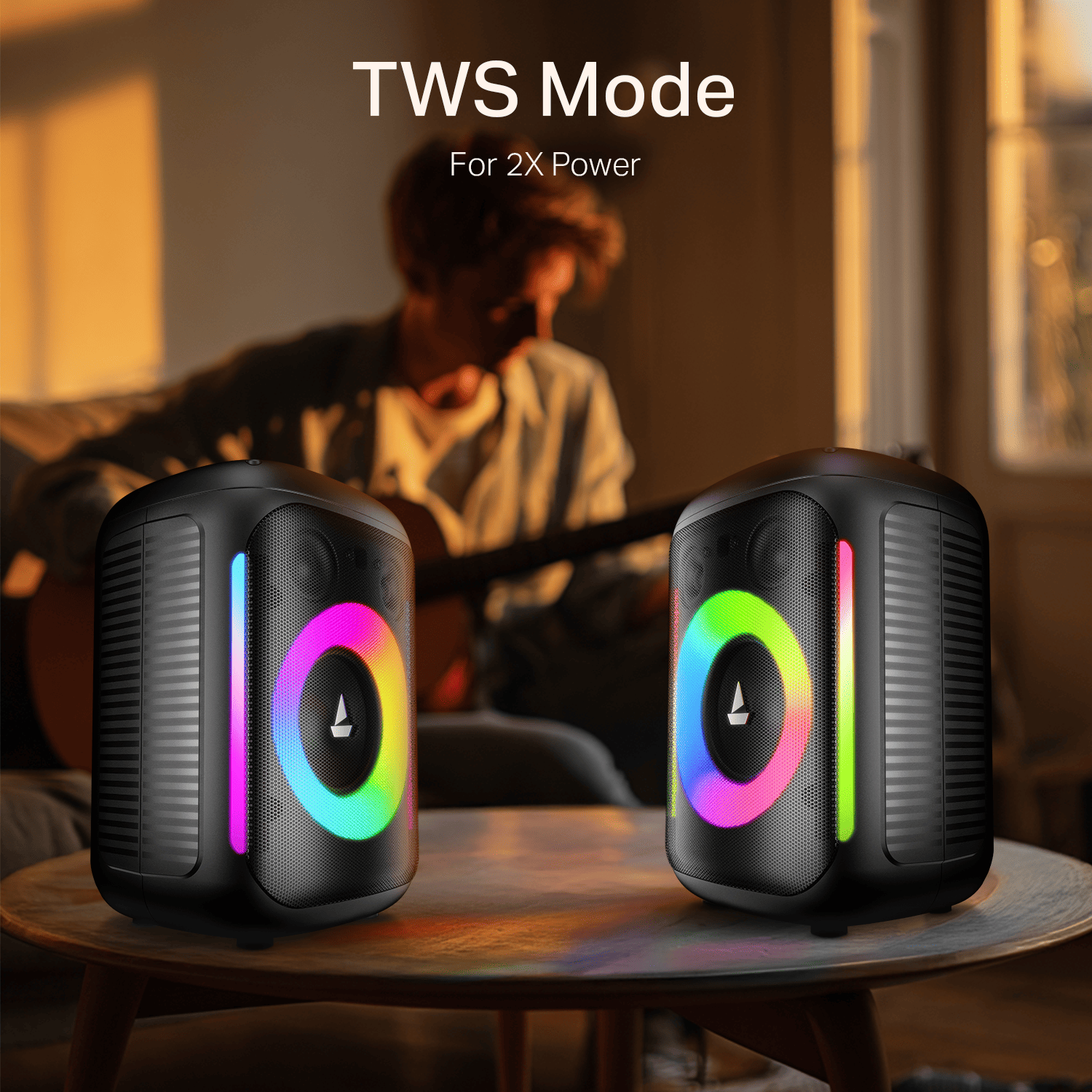 boAt PartyPal 30 | Bluetooth Speaker with 25W Sound, RGB LEDs, 6 Hours Playback, Karaoke & TWS