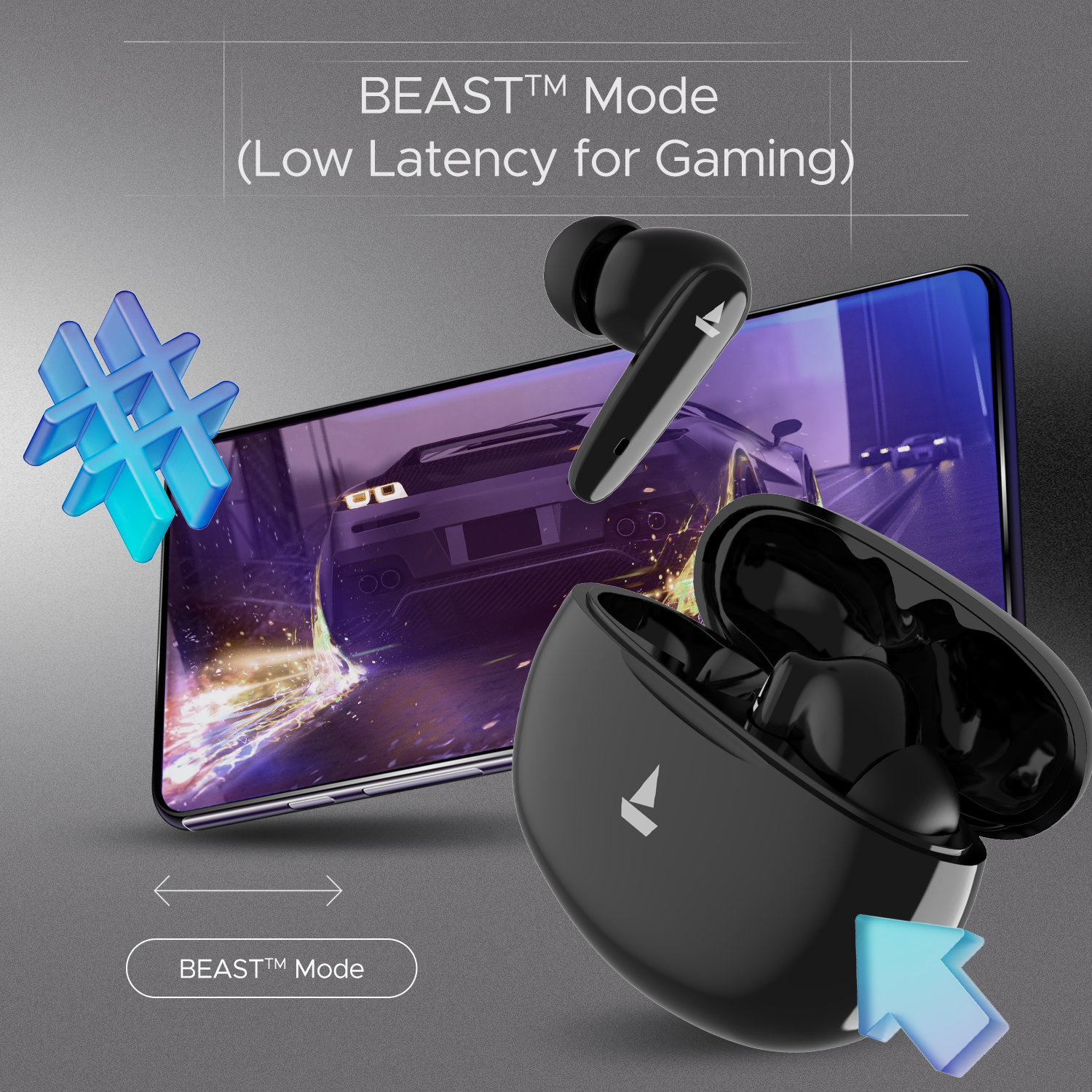boAt Airdopes 161 Pro | Bluetooth Gaming Wireless Earbuds with BEAST™ Mode, ASAP™ Charge, ENx™ Technology, 10mm Drivers