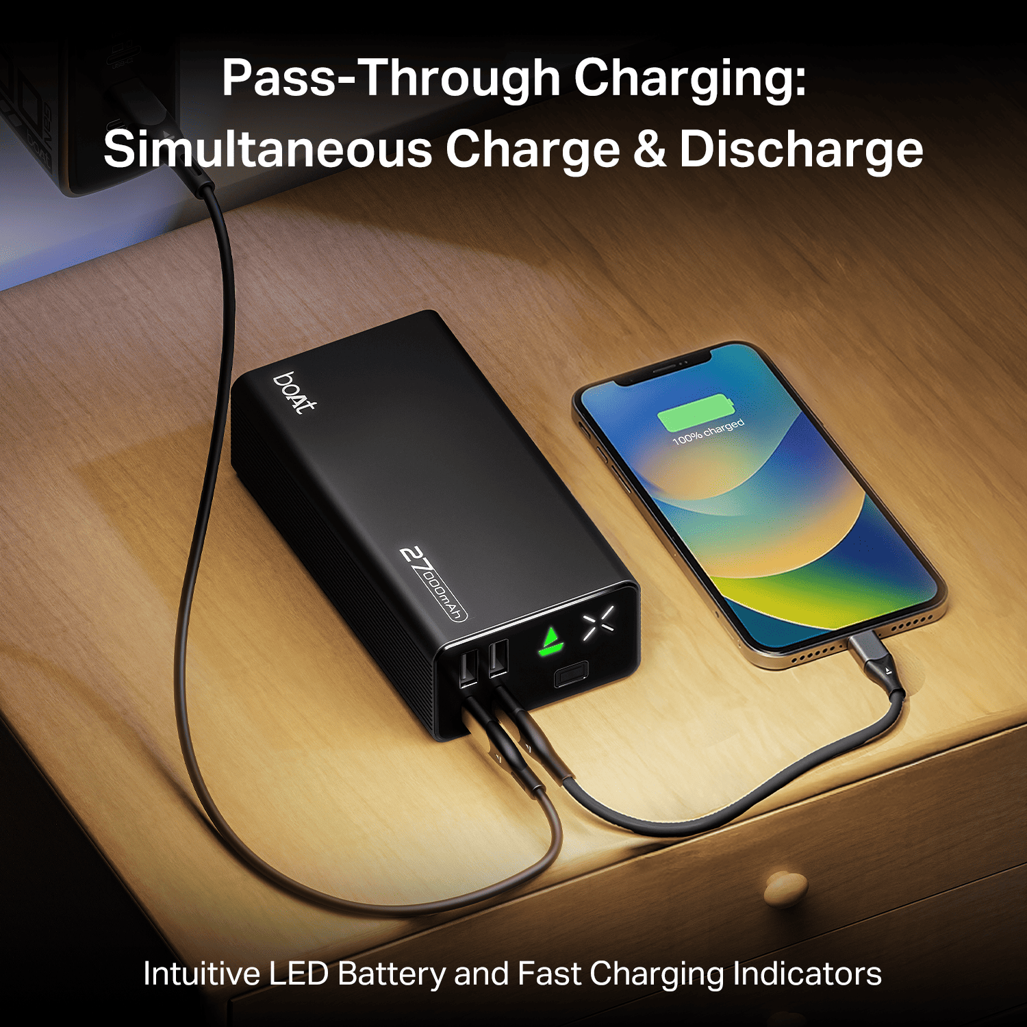 Energyshroom PB600 | Powerbank with 22.5W Fast Charging, 27000mAh, 12-Layer Protection, 4 Output Ports