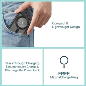 Energyshroom PB330 Pro Magnacharge | 10000mAh Qi2 Magnetic Wireless Powerbank with 15W Wireless Charging, 22.5W Wired Fast Charging & Foldable Stand