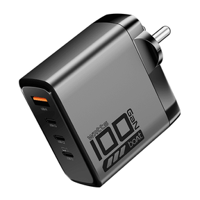 100W GaN Charger | 100W Fast Charger with GaN Chip Technology, 12-Layer Smart IC Protection, Quad-Port Charging