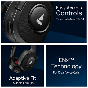 boAt Rockerz Plus 550 ANC | Wireless Headphones with 80H Playback, 40dB Hybrid ANC & boAt Signature Sound