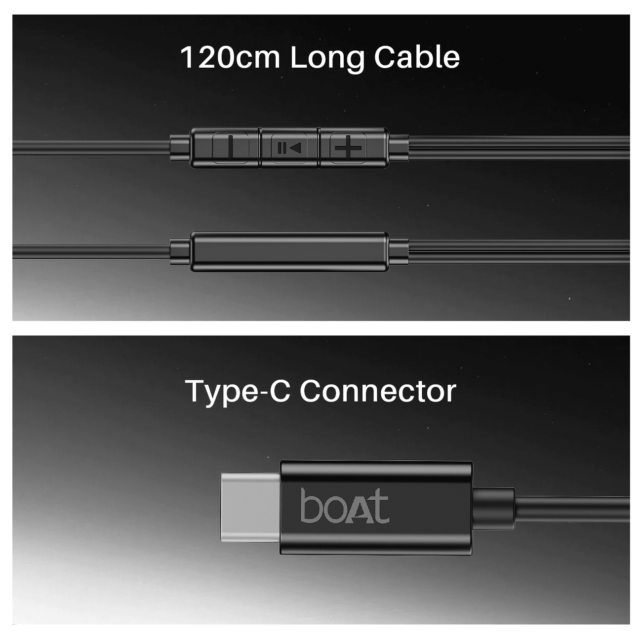 boAt Bassheads 90C USB Type-C Connector and Cable