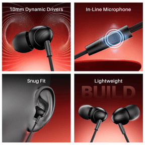 boAt Bassheads 210 | Wired Earphones with 10mm Drivers, Mic & Comfort Fit