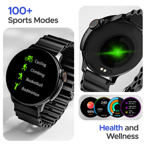 boAt Lunar Tigon | Smartwatch with 1.45" Round AMOLED Display, BT Calling, 100+ Sports Modes, Functional Crown