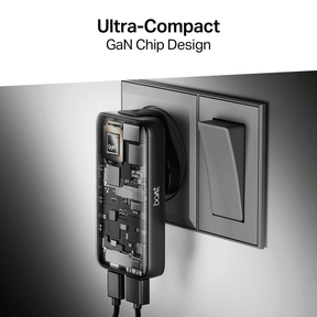 boAt 65W GaN Nano Charger | 65W Fast Charger with GaN Chip, Smart IC Protection & Dual-Port Charging
