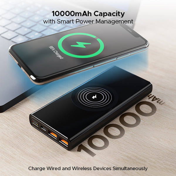 boAt EnergyShroom PB310 Wireless Pro Powerbank with 15W Wireless Charging, Wired Fast Charging, 12 Layer Smart IC Protection