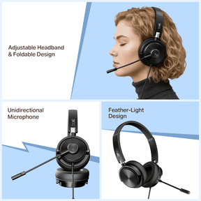 Bassheads 901 Pro | Wired Headset with Retractable Mic, Remote Control & Adjustable Headband