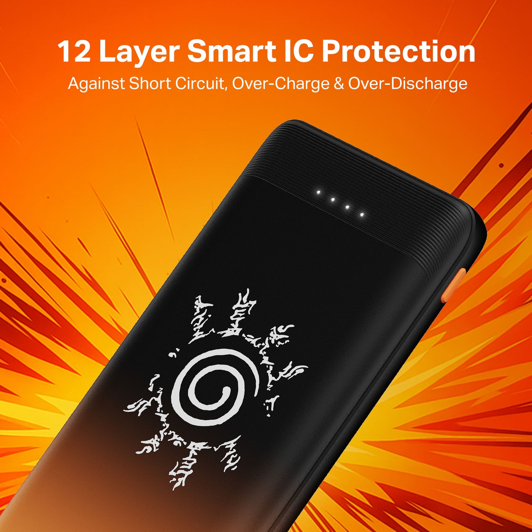 Energyshroom PB300 SPL (Naruto Edition)| Powerbank with 22.5W Fast Charging, 10,000mAh, 12-Layer Protection, 3 Output Ports