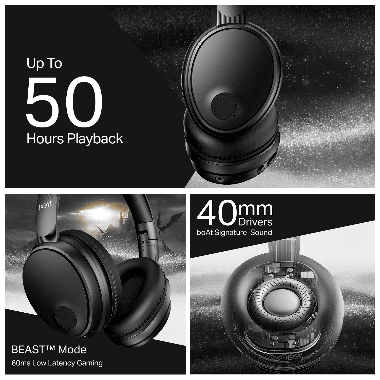 boAt Rockerz Trendz | Wireless Headphones with 50 Hours Playback, BEAST™ Mode & ENx™ Calling