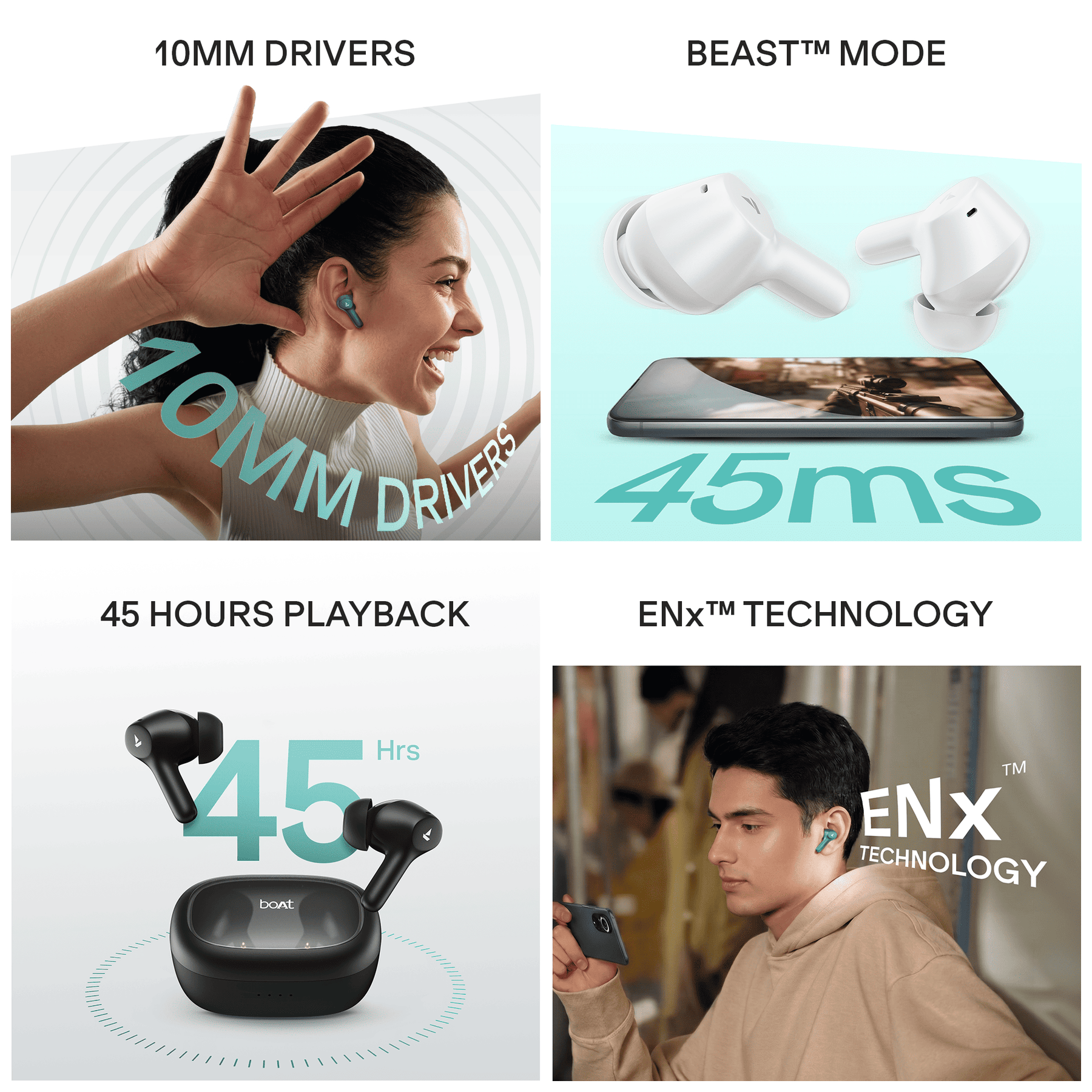 boAt Airdopes 71 Gen 2 | Earbuds with 45 Hours Playback, ENx™ Technology & Advanced Bluetooth v6.0