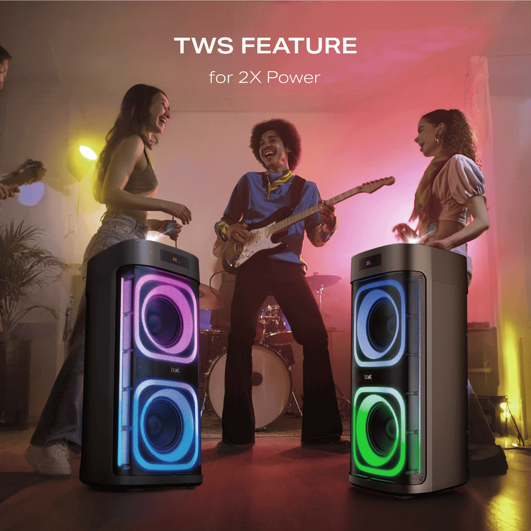 boAt PartyPal 700 | Bluetooth Speaker with 300W Sound, RGB Lights, 6 Hours Playback, Karaoke & TWS