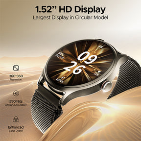 boAt Lunar Mirage | Smartwatch with 1.52" (3.86cm) Round HD Display, BT Calling, 100+ Sports Modes, Functional Crown