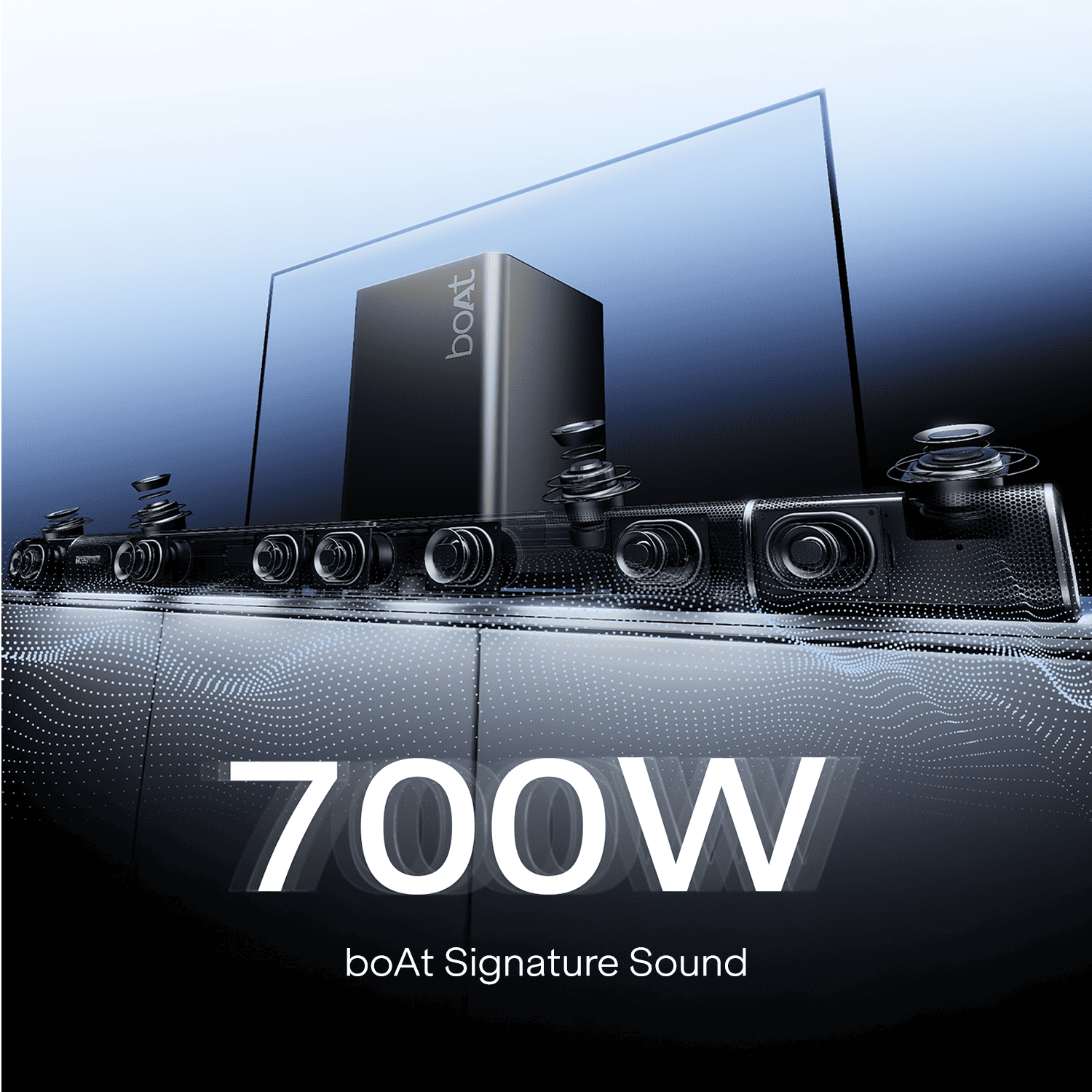 boAt Aavante Prime X | 700W 7.1.4 Channel Soundbar with Wireless Subwoofer & Satellites