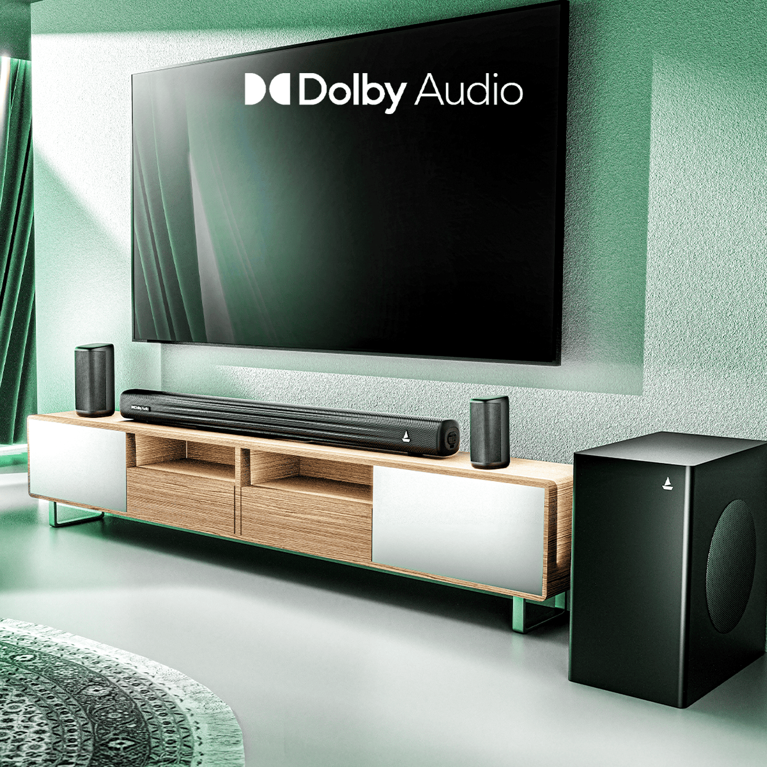 boAt Aavante Prime 5.1 5050D | 500W RMS Soundbar with Dolby Audio, Wireless Subwoofer