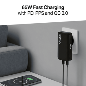 boAt 65W GaN Nano Charger | 65W Fast Charger with GaN Chip, Smart IC Protection & Dual-Port Charging