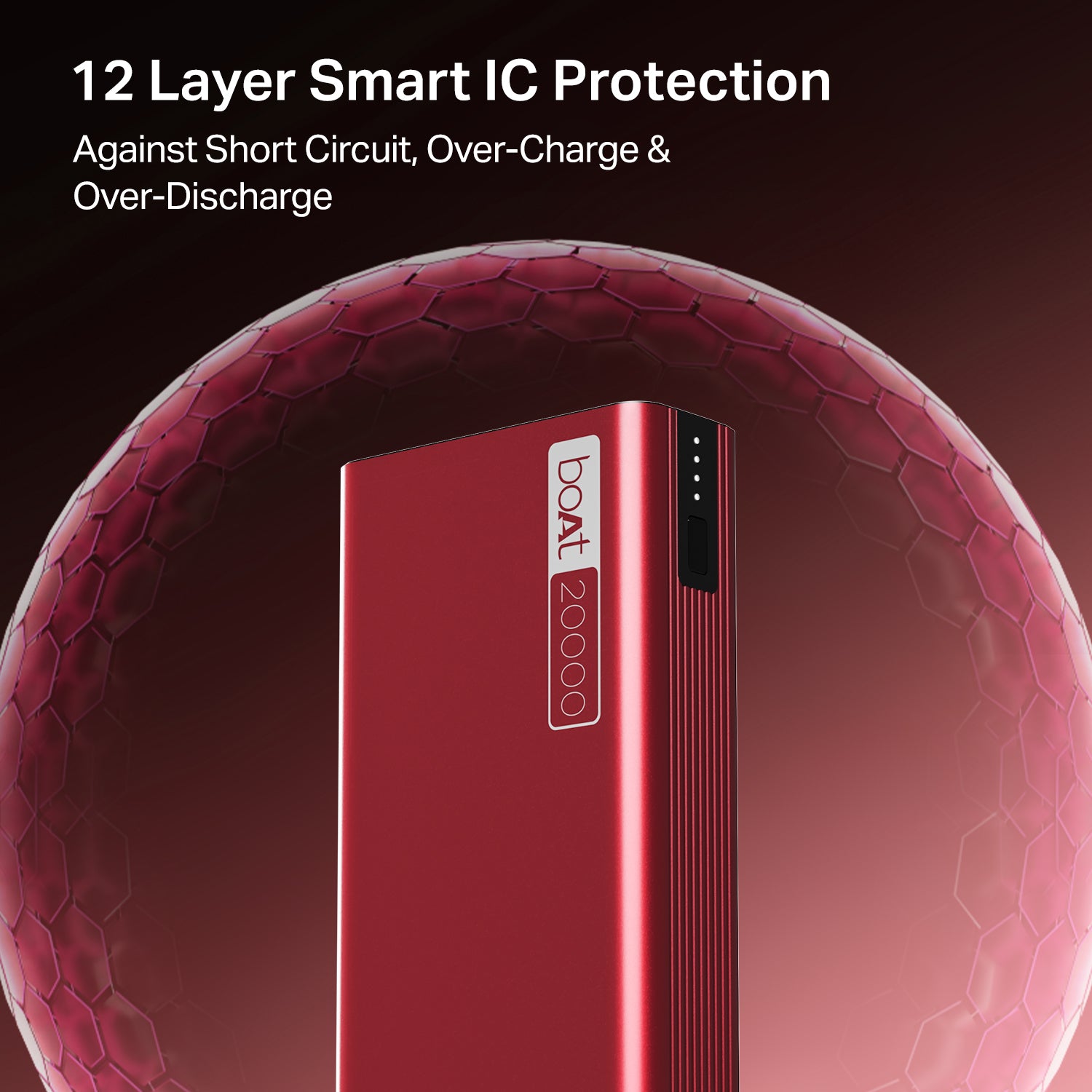 boAt Energyshroom PB400 | Powerbank with 20000mAh battery capacity with Smart IC protection