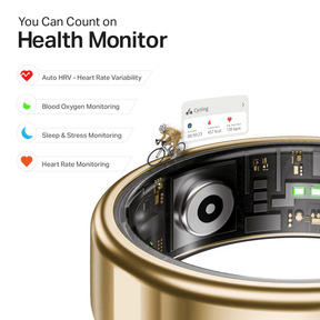 Smart Ring Active Plus | Smart Ring with Health Monitoring, Wireless Charging, Stainless Steel Build