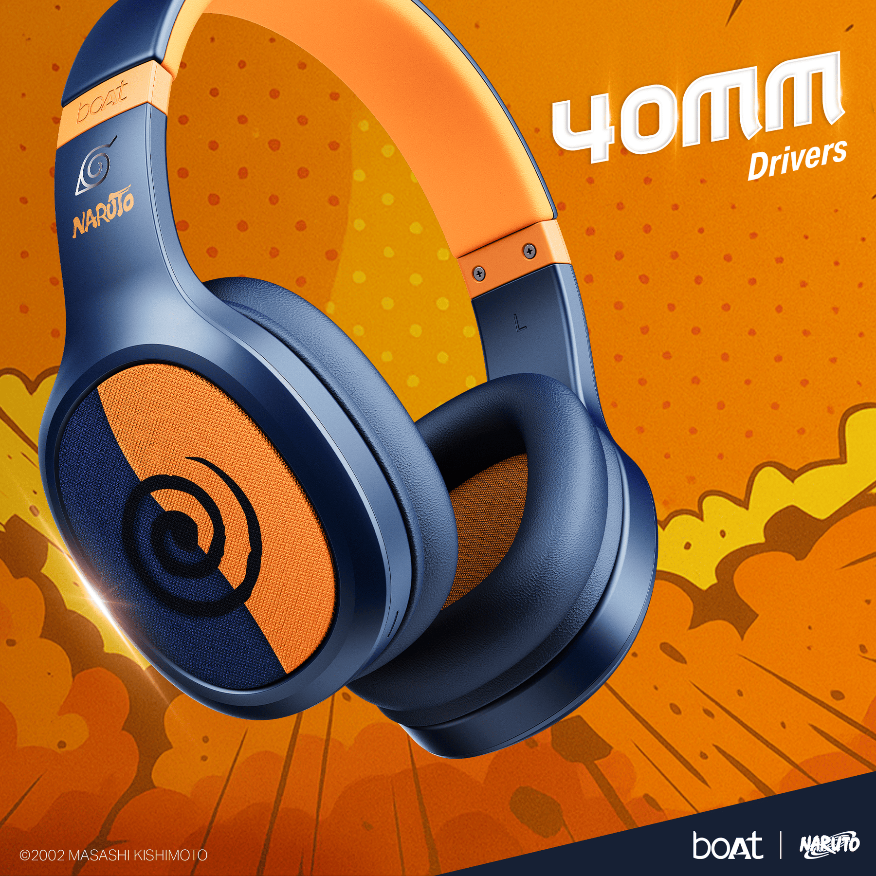 boAt Rockerz 460 Naruto Edition | Naruto Series – Wireless Headphones with 30 Hours Playback & BEAST™ Mode