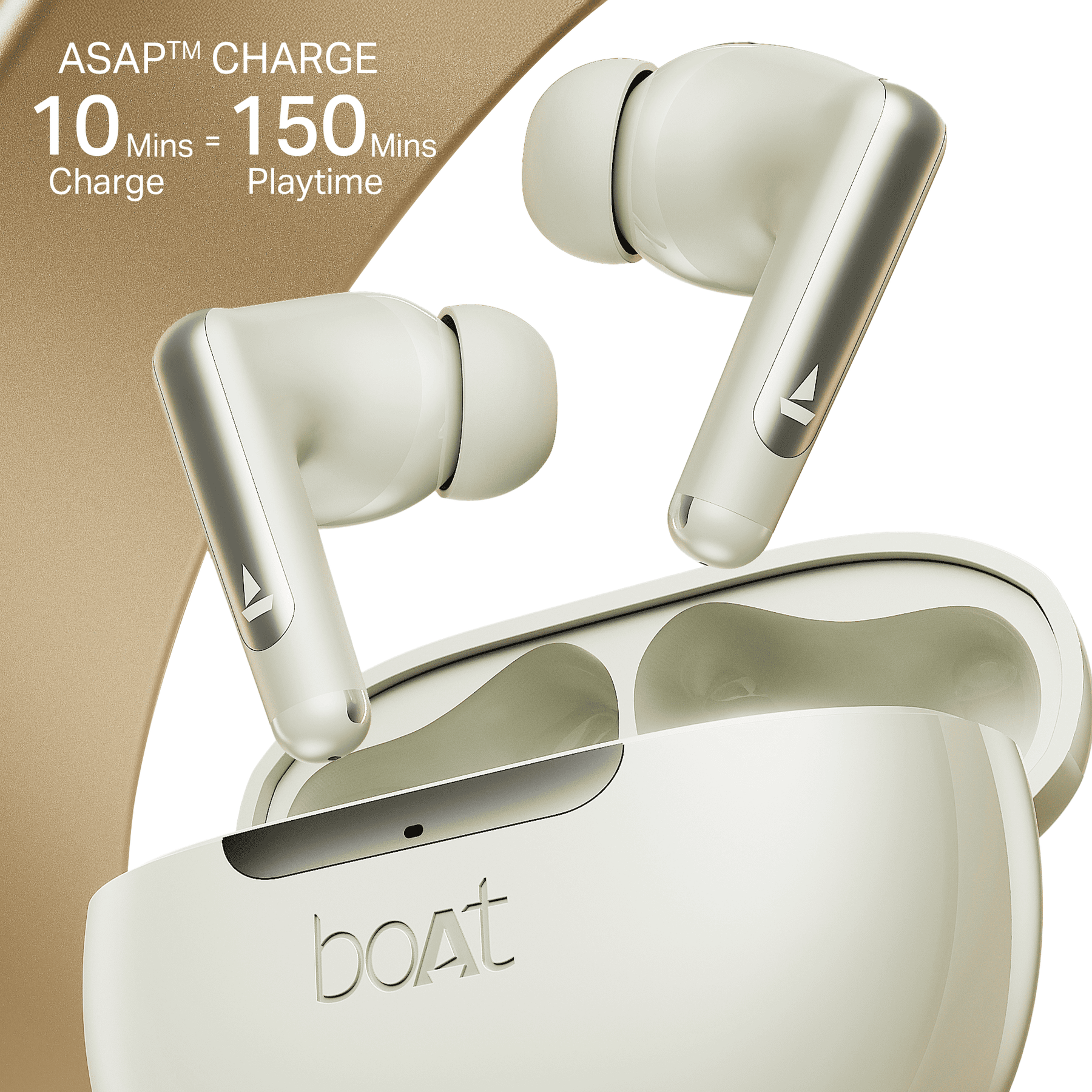 boAt Airdopes 141 Elite ANC White ASAP Fast Charging