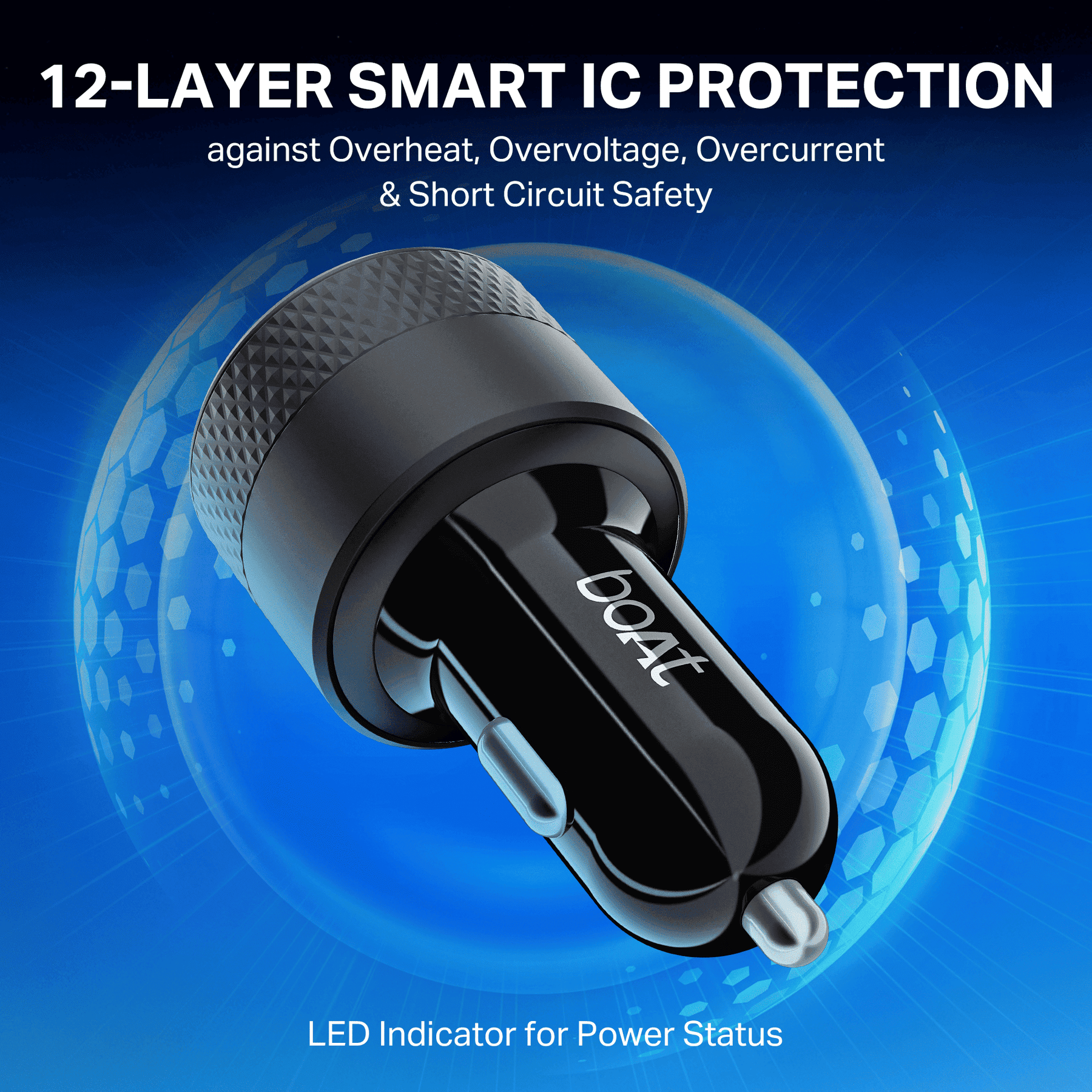 boAt 83W Fast Car Charger | 83W Dual-Port Car Charger with QC, PD & PPS, 12-Layer Smart IC Protection