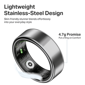 Smart Ring Active Plus | Smart Ring with Health Monitoring, Wireless Charging, Stainless Steel Build