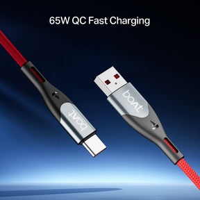 boAt Type A to C 65W Cable | Fast Charging Cable with 65W Output, 480 Mbps Data Sync & Nylon Braided Skin