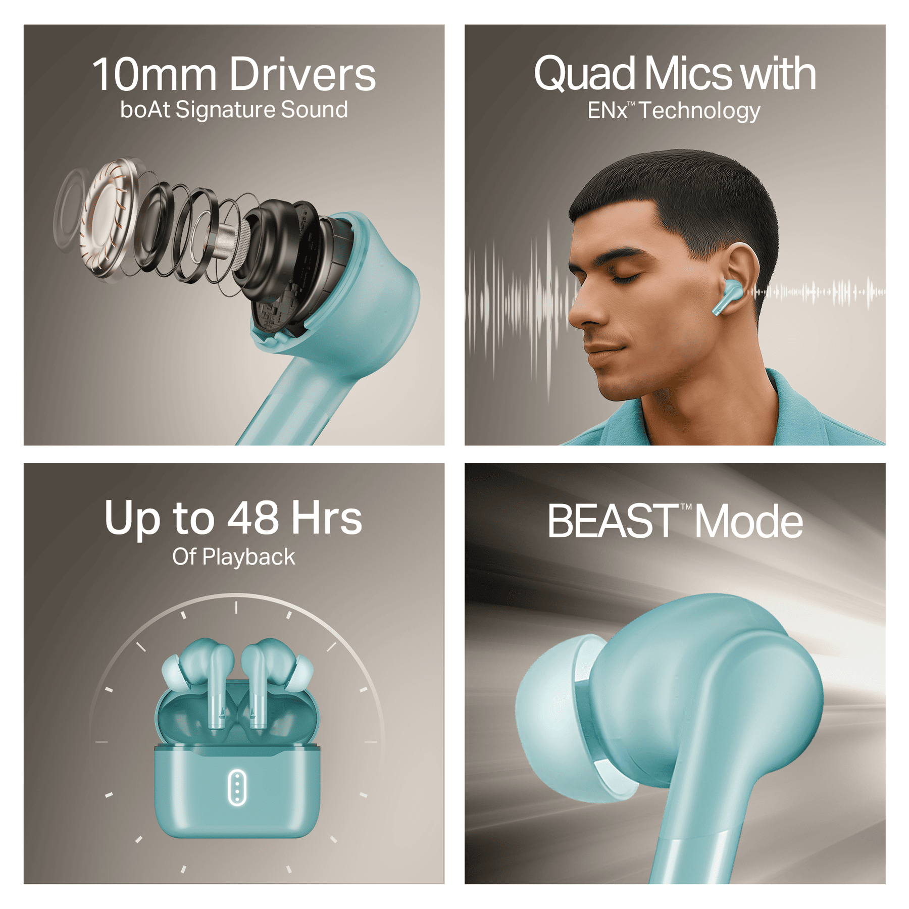 boAt Airdopes 141 Gen 2 | Wireless Earbuds with 48 Hours Playback, BEAST™ Mode, Dual EQs, ENx™ Tech