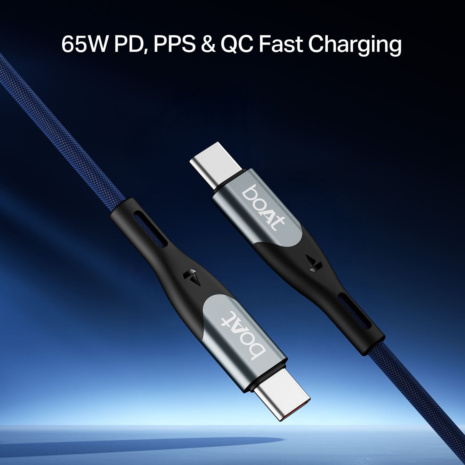 boAt Type C to C 65W Cable | Fast Charging Cable with 65W Output, 480 Mbps Data Sync & Nylon Braided Skin