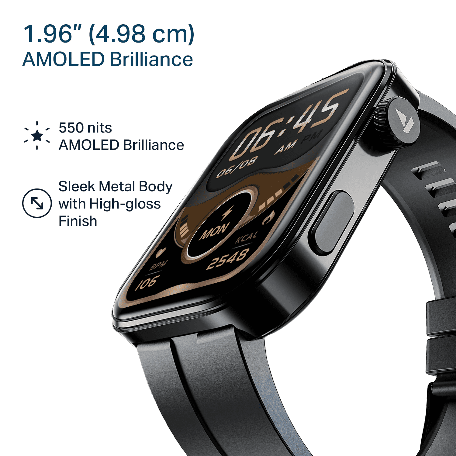 boAt Chrome Endeavour | Smartwatch with 1.96" AMOLED Display, AI Coach, Auto Activity Detection & Turn-by-Turn Navigation