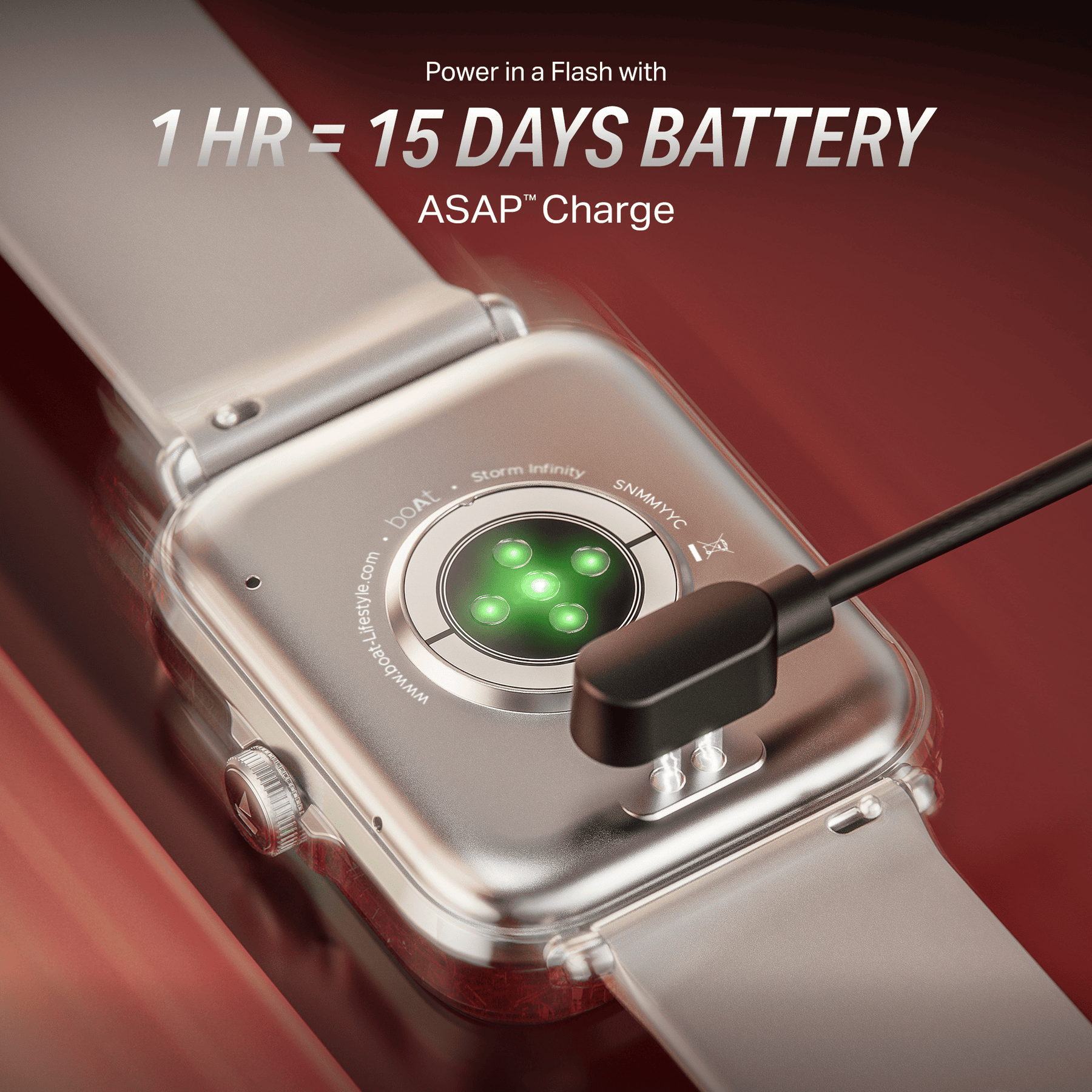 boAt Storm Infinity | Smartwatch with 1.83" HD Display, ASAP Charge, 15-Day Battery Life, Functional Crown, BT v5.4