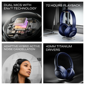 boAt Rockerz 551 ANC Pro | Wireless Headphone with 42dB Hybrid Adaptive ANC, 72 Hours Playtime, Dual Mics with ENx™ Tech